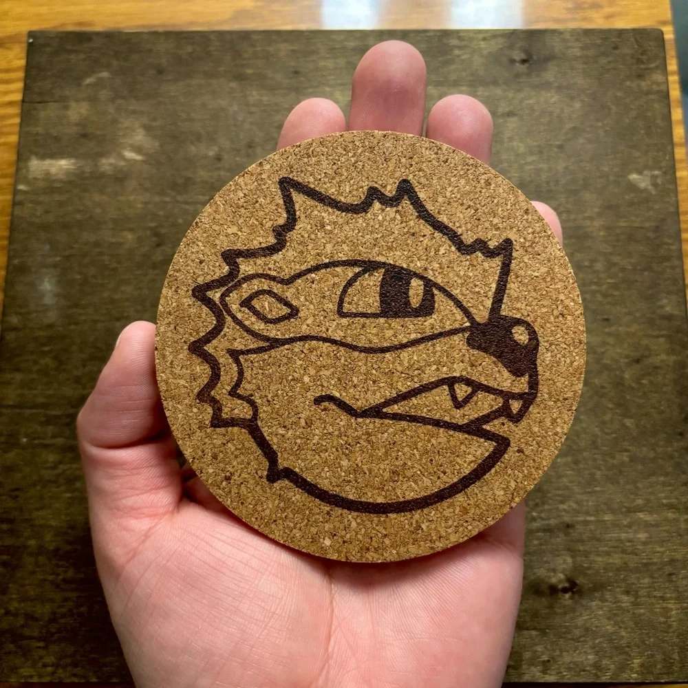 Pokemon Arcanine Face Laser Engraved Cork Coaster